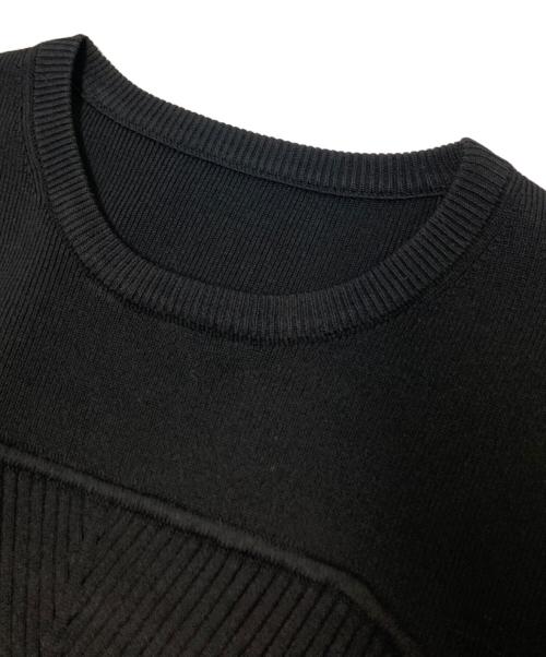 Adam et Rope（アダム エ ロペ）Adam et Rope (アダム エ ロペ) MIXパターンハーフスリーブワンピース ブラック サイズ:Fの古着・服飾アイテム