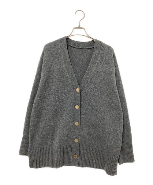 NOLLEY'S（ノーリーズ）NOLLEY'S (ノーリーズ) カシミヤ混MUSICゆったりVネックカーディガン グレー サイズ:38の古着・服飾アイテム