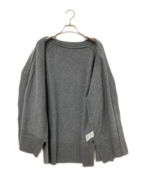 NOLLEY'S（ノーリーズ）NOLLEY'S (ノーリーズ) カシミヤ混MUSICゆったりVネックカーディガン グレー サイズ:38の古着・服飾アイテム