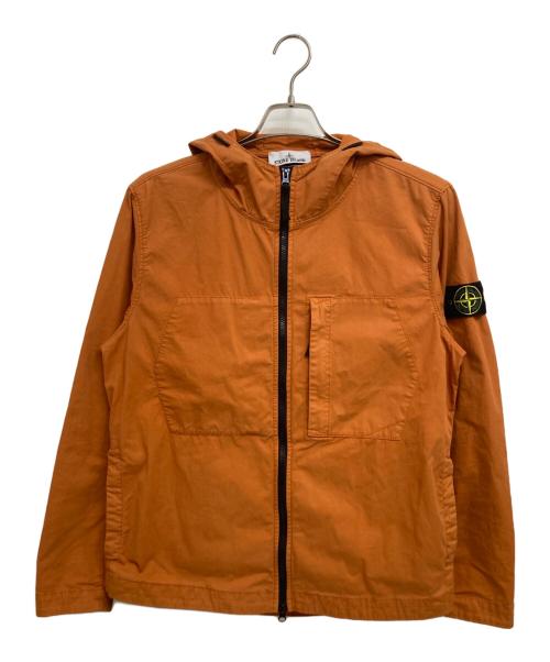 STONE ISLAND（ストーンアイランド）STONE ISLAND (ストーンアイランド) スーピマコットンストレッチツイルフーデッドブルゾン オレンジ サイズ:Mの古着・服飾アイテム