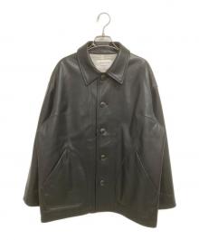 MACPHEE（マカフィー）の古着「レザーライク カバーオール」｜ブラック