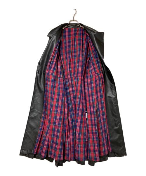 Lois CRAYON（ロイスクレヨン）Lois CRAYON (ロイスクレヨン) フェイクレザートレンチコート ブラック サイズ:Mの古着・服飾アイテム