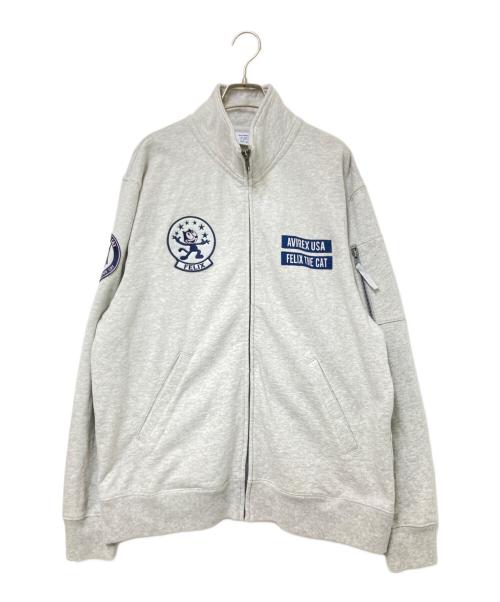 AVIREX（アヴィレックス）AVIREX (アヴィレックス) FELiX (フィリックス) ジップアップスウェット グレー サイズ:XLの古着・服飾アイテム