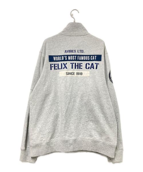 AVIREX（アヴィレックス）AVIREX (アヴィレックス) FELiX (フィリックス) ジップアップスウェット グレー サイズ:XLの古着・服飾アイテム
