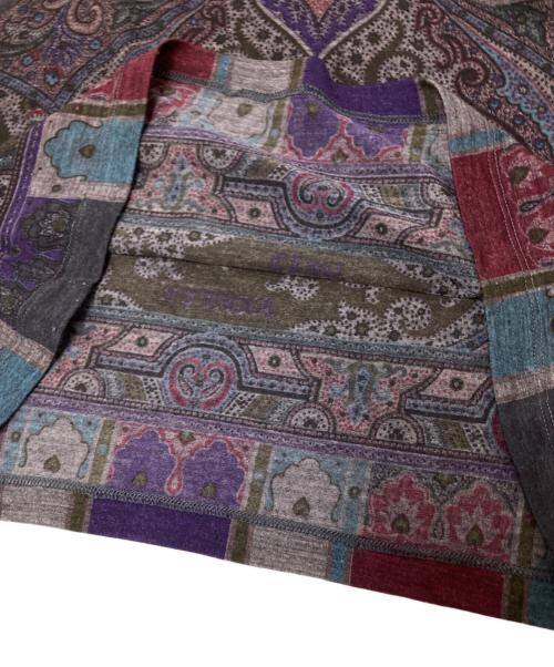 ETRO（エトロ）ETRO (エトロ) ペイズリー柄タートルネックニット グレー×パープル サイズ:42の古着・服飾アイテム
