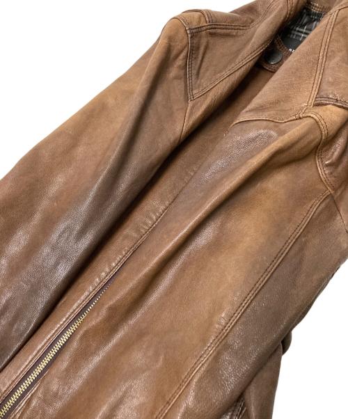 BURBERRY BLACK LABEL（バーバリーブラックレーベル）BURBERRY BLACK LABEL (バーバリーブラックレーベル) ラムレザージャケット ブラウン サイズ:Sの古着・服飾アイテム
