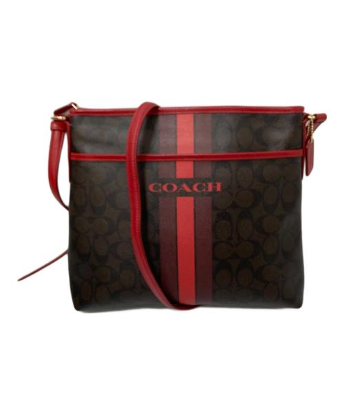 COACH（コーチ）COACH (コーチ) ショルダーバッグ ブラウン×レッド サイズ:下記参照の古着・服飾アイテム
