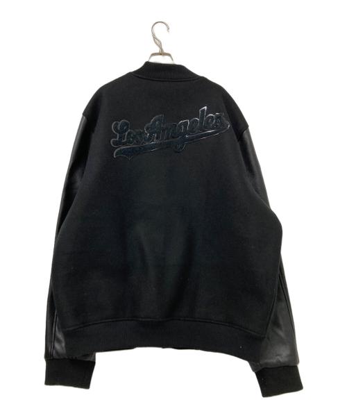 MLB（エムエルビー）MLB (エムエルビー) 切替レザースタジャン ブラック サイズ:3XLの古着・服飾アイテム