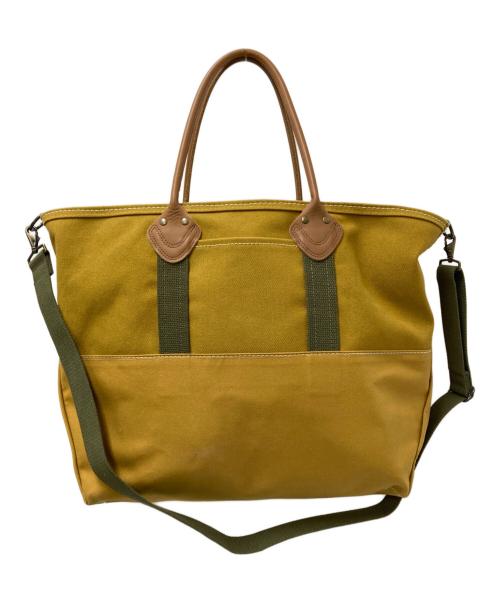 L.L.Bean（エルエルビーン）L.L.Bean (エルエルビーン) BEAMS (ビームス) Deep Bottom Leather Handle Zip Tote L ブラウン×カーキ サイズ:下記参照の古着・服飾アイテム