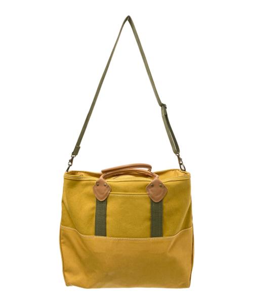 L.L.Bean（エルエルビーン）L.L.Bean (エルエルビーン) BEAMS (ビームス) Deep Bottom Leather Handle Zip Tote L ブラウン×カーキ サイズ:下記参照の古着・服飾アイテム