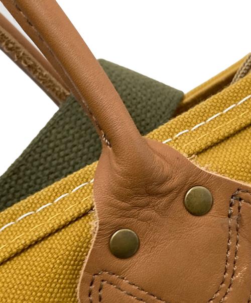 L.L.Bean（エルエルビーン）L.L.Bean (エルエルビーン) BEAMS (ビームス) Deep Bottom Leather Handle Zip Tote L ブラウン×カーキ サイズ:下記参照の古着・服飾アイテム