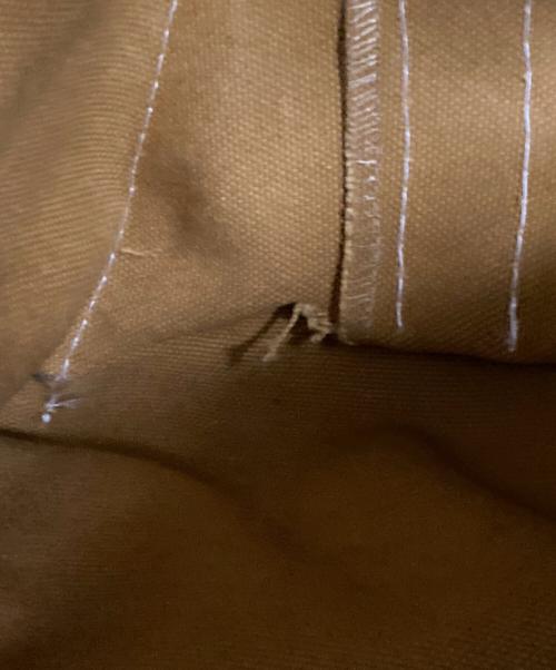 L.L.Bean（エルエルビーン）L.L.Bean (エルエルビーン) BEAMS (ビームス) Deep Bottom Leather Handle Zip Tote L ブラウン×カーキ サイズ:下記参照の古着・服飾アイテム