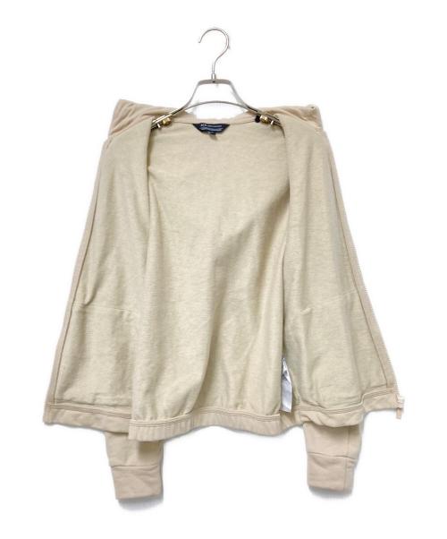 ARMANI EXCHANGE（アルマーニ エクスチェンジ）ARMANI EXCHANGE (アルマーニ エクスチェンジ) ミニメタルロゴ ジップアップスウェットパーカー ベージュ サイズ:XSの古着・服飾アイテム
