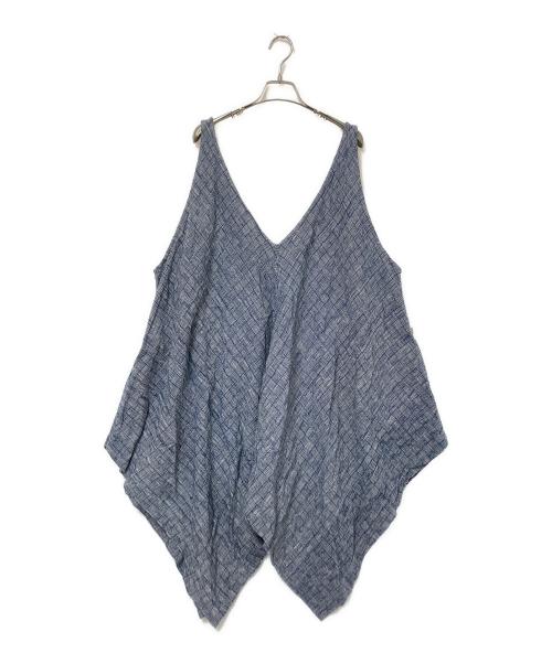 USAATO（ウサト）USAATO (ウサト) ノースリーブデザインワンピース ブルー×ホワイト サイズ:下記参照の古着・服飾アイテム