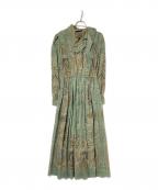 ETROエトロ）の古着「ウールロングドレス」｜グリーン