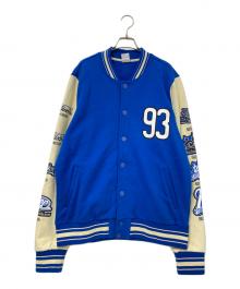 MADE BLANKS（メイドブランクス）の古着「スウェットスタジャン」｜ホワイト×ブルー