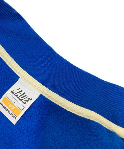 MADE BLANKS（メイドブランクス）MADE BLANKS (メイドブランクス) スウェットスタジャン ホワイト×ブルー サイズ:Lの古着・服飾アイテム