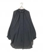 Plageプラージュ）の古着「Crepe Long シャツ」｜ブラック