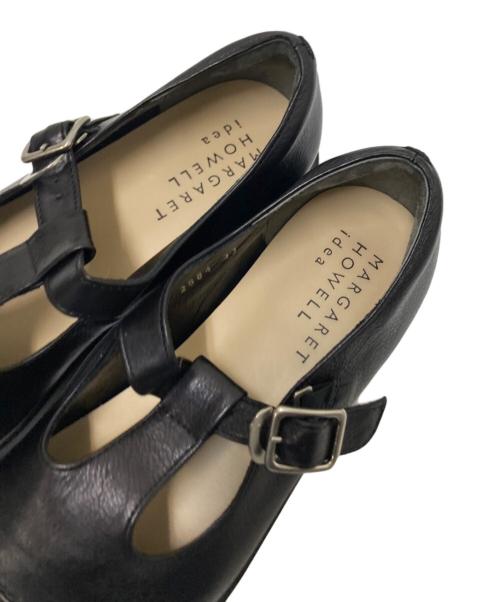 MARGARET HOWELL idea（マーガレット ハウエル アイディア）MARGARET HOWELL idea (マーガレット ハウエル アイディア) トラックソールTストラップシューズ ブラック サイズ:23.0㎝の古着・服飾アイテム