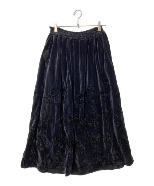 TSUHARU by samansa Mos2（ツハル バイ サマンサモスモス）TSUHARU by samansa Mos2 (ツハル バイ サマンサモスモス) ホイップクリーム刺繍別珍スカート ブラック サイズ:F 未使用品の古着・服飾アイテム