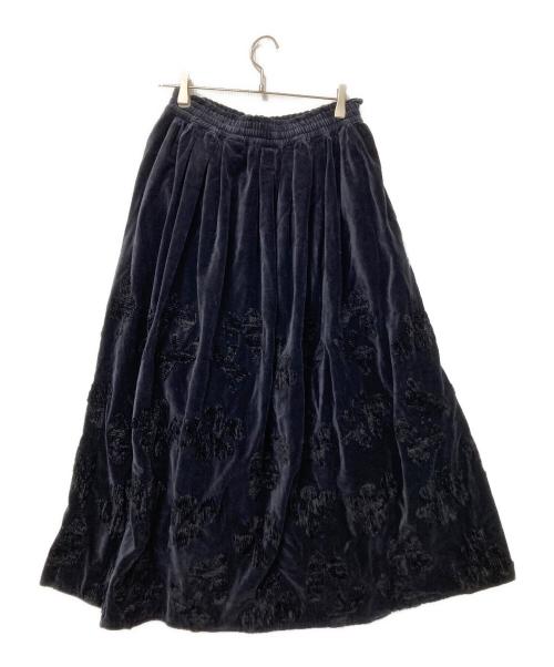 TSUHARU by samansa Mos2（ツハル バイ サマンサモスモス）TSUHARU by samansa Mos2 (ツハル バイ サマンサモスモス) ホイップクリーム刺繍別珍スカート ブラック サイズ:F 未使用品の古着・服飾アイテム