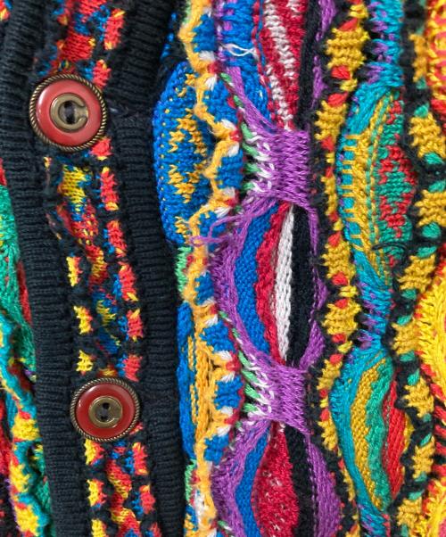 Coogi（クージー）Coogi (クージー) 90s 3Dニットカーディガン マルチカラー サイズ:Sの古着・服飾アイテム