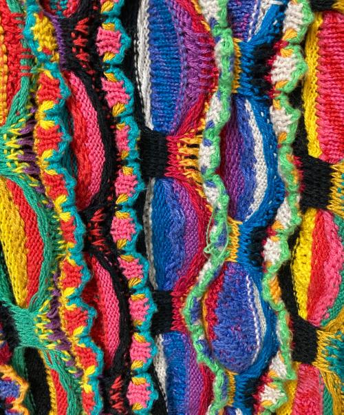 Coogi（クージー）Coogi (クージー) 90s 3Dニットカーディガン マルチカラー サイズ:Sの古着・服飾アイテム