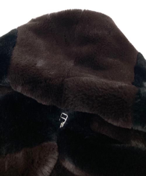 Sea Room lynn（シールームリン）Sea Room lynn (シールームリン) バイカラーフードFURパーカー ブラウン×ブラック サイズ:Fの古着・服飾アイテム