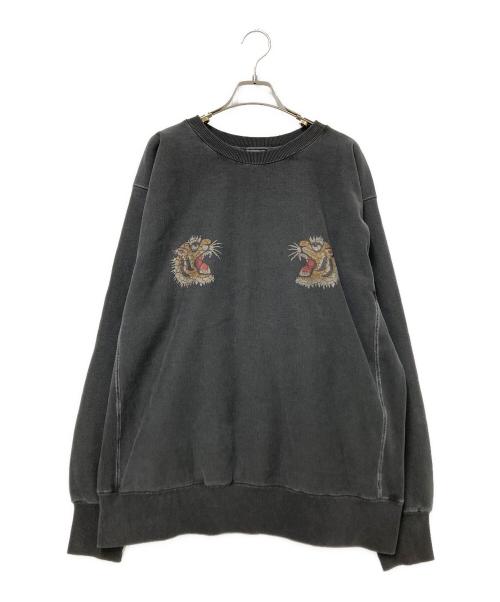 HOUSTON（ヒューストン）HOUSTON (ヒューストン) ピグメントスウェットシャツ ブラック サイズ:XLの古着・服飾アイテム