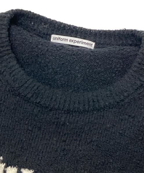 uniform experiment（ユニフォームエクスペリメント）uniform experiment (ユニフォームエクスペリメント) ASGER JORN: MEMOIRES JACQUARD KNIT ブラック サイズ:4の古着・服飾アイテム
