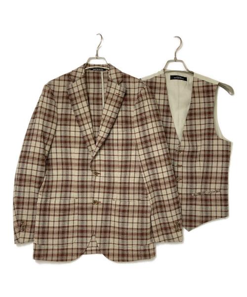 green label relaxing（グリーンレーベルリラクシング）green label relaxing (グリーンレーベルリラクシング) ベスト付ジャケット ブラウン サイズ:44の古着・服飾アイテム