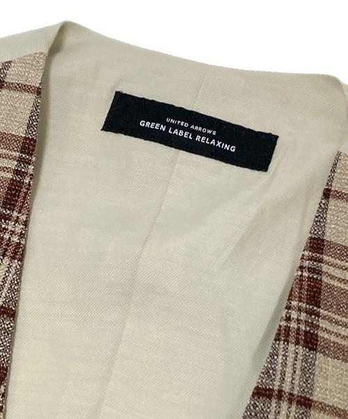 green label relaxing（グリーンレーベルリラクシング）green label relaxing (グリーンレーベルリラクシング) ベスト付ジャケット ブラウン サイズ:44の古着・服飾アイテム