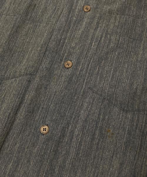 ISSEY MIYAKE（イッセイミヤケ）ISSEY MIYAKE (イッセイミヤケ) ノーカラーシャツ ネイビー サイズ:Lの古着・服飾アイテム