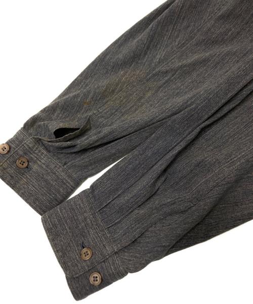 ISSEY MIYAKE（イッセイミヤケ）ISSEY MIYAKE (イッセイミヤケ) ノーカラーシャツ ネイビー サイズ:Lの古着・服飾アイテム