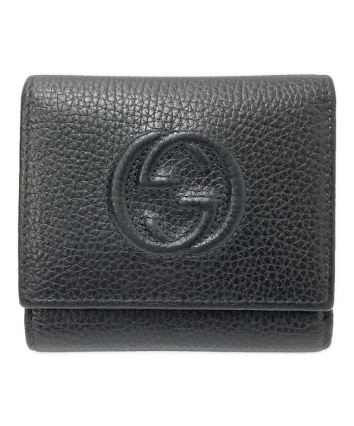 GUCCI（グッチ）GUCCI (グッチ) ソーホーコンパクト三つ折り財布 ブラック サイズ:下記参照の古着・服飾アイテム