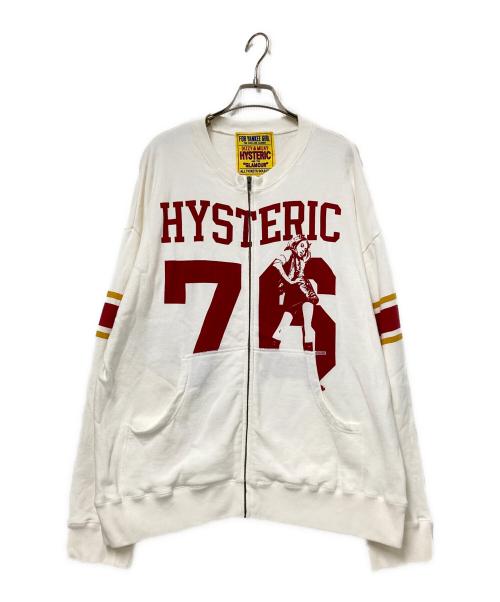 Hysteric Glamour（ヒステリックグラマー）Hysteric Glamour (ヒステリックグラマー) HYSTERIC 76 オーバーサイズジャンパー レッド×ホワイト サイズ:FREEの古着・服飾アイテム