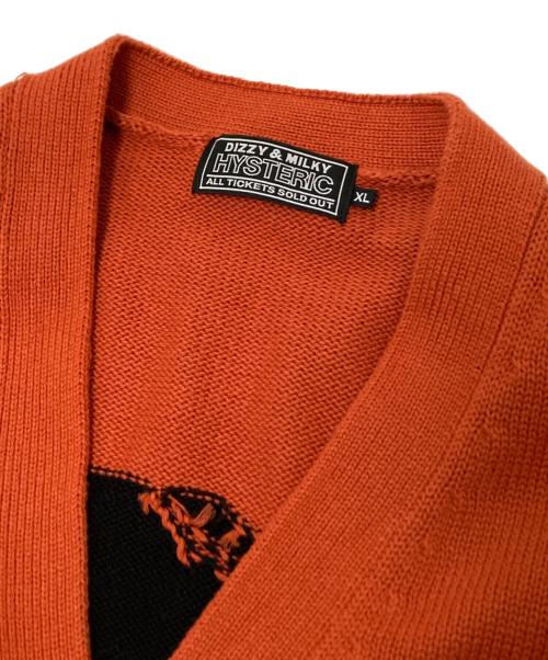 Hysteric Glamour（ヒステリックグラマー）Hysteric Glamour (ヒステリックグラマー) BANANA編み込みカーディガン オレンジ サイズ:XLの古着・服飾アイテム