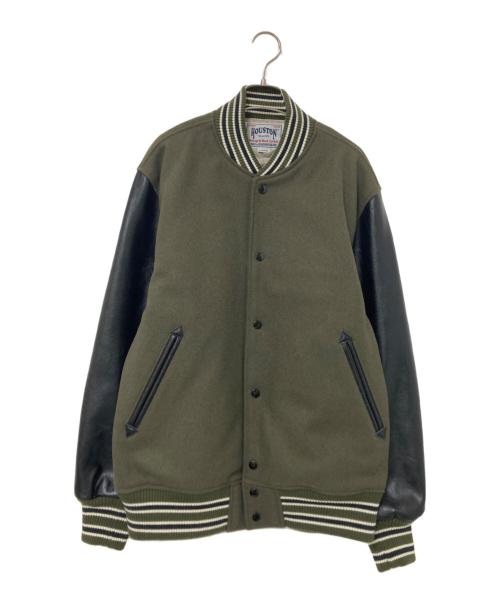 HOUSTON（ヒューストン）HOUSTON (ヒューストン) メルトン アワード ジャケット オリーブ サイズ:XLの古着・服飾アイテム