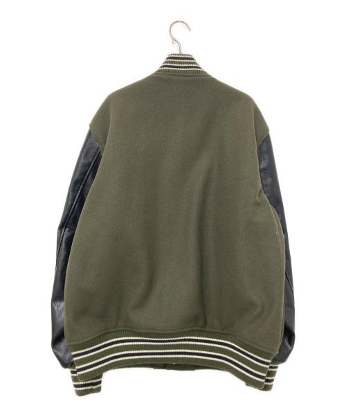 HOUSTON（ヒューストン）HOUSTON (ヒューストン) メルトン アワード ジャケット オリーブ サイズ:XLの古着・服飾アイテム