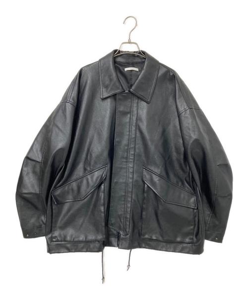 WYM LIDNM（ウィム バイ リドム）WYM LIDNM (ウィム バイ リドム) ARTIFICIAL GRAIN MILITARY BLOUSON ブラック サイズ:Mの古着・服飾アイテム