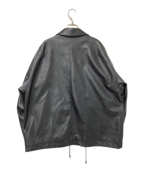 WYM LIDNM（ウィム バイ リドム）WYM LIDNM (ウィム バイ リドム) ARTIFICIAL GRAIN MILITARY BLOUSON ブラック サイズ:Mの古着・服飾アイテム