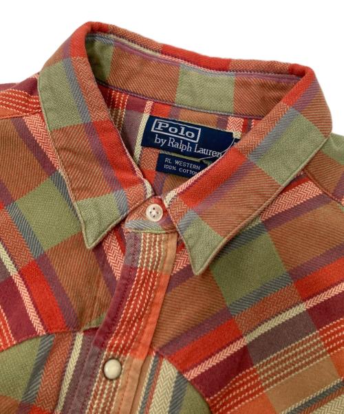 POLO RALPH LAUREN（ポロ・ラルフローレン）POLO RALPH LAUREN (ポロ・ラルフローレン) ウエスタンチェックシャツ レッド×グリーン サイズ:LLの古着・服飾アイテム