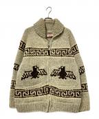 TUAKトゥアック）の古着「カウチンニットカーディガン」｜ベージュ×ブラウン