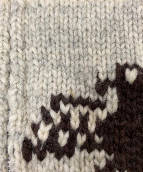 TUAK（トゥアック）TUAK (トゥアック) カウチンニットカーディガン ベージュ×ブラウン サイズ:下記参照の古着・服飾アイテム