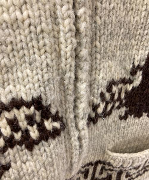 TUAK（トゥアック）TUAK (トゥアック) カウチンニットカーディガン ベージュ×ブラウン サイズ:下記参照の古着・服飾アイテム