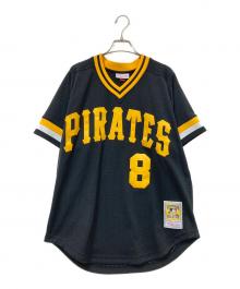 MITCHELL & NESS（ミッチェルアンドネス）の古着「MLB PIRATES ゲームシャツ」｜ブラック×イエロー