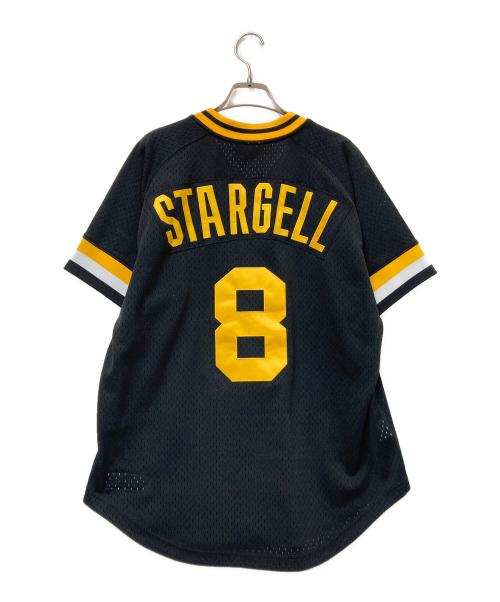 MITCHELL & NESS（ミッチェルアンドネス）MITCHELL & NESS (ミッチェルアンドネス) MLB PIRATES ゲームシャツ ブラック×イエロー サイズ:44[L]の古着・服飾アイテム