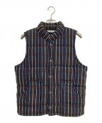 TENDERLOINテンダーロイン）の古着「中綿ストライプベスト」｜ネイビー