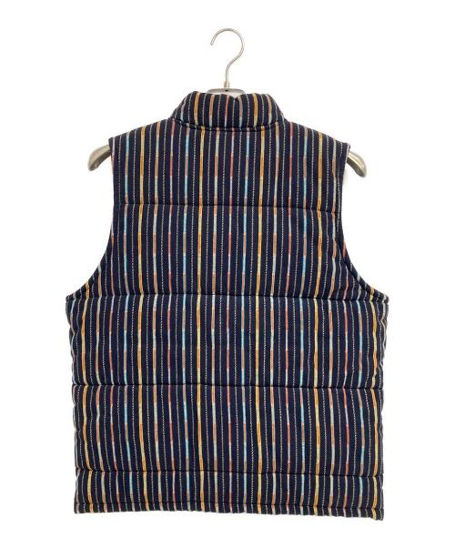 TENDERLOIN（テンダーロイン）TENDERLOIN (テンダーロイン) 中綿ストライプベスト ネイビー サイズ:Mの古着・服飾アイテム