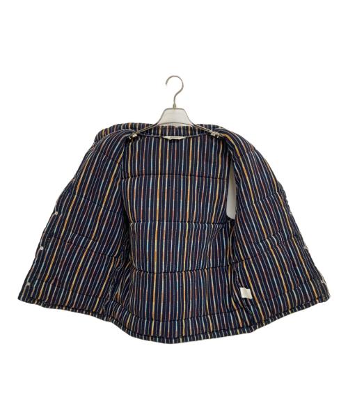 TENDERLOIN（テンダーロイン）TENDERLOIN (テンダーロイン) 中綿ストライプベスト ネイビー サイズ:Mの古着・服飾アイテム